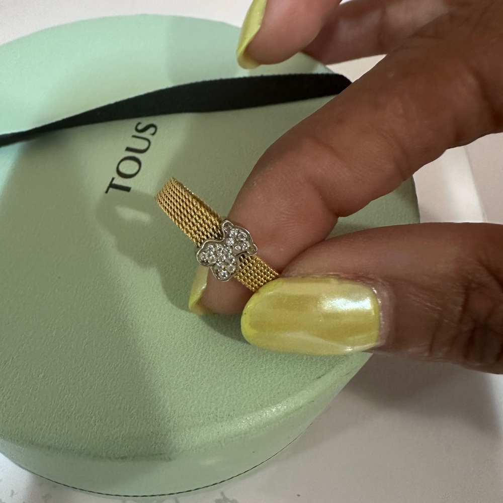 Tous Gold and Silver Mesh Ring